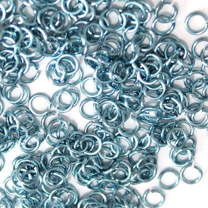 SHINY SKY BLUE 3.4mm 20 GA Jump Rings