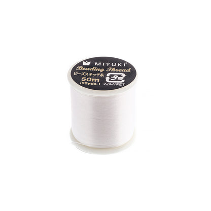 White Miyuki Nylon Beading Thread / 50m - 55 Yard Roll / for bead weaving projects