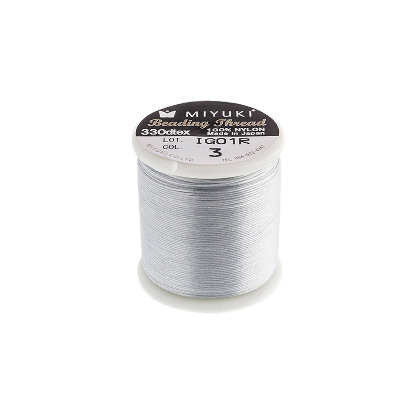 SILVER Miyuki Nylon Beading Thread / 50m - 55 Yard Roll / for bead weaving projects