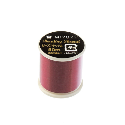 RED Miyuki Nylon Beading Thread – 50 m (55 yards) – Premium Pre-Waxed Bead Weaving Thread