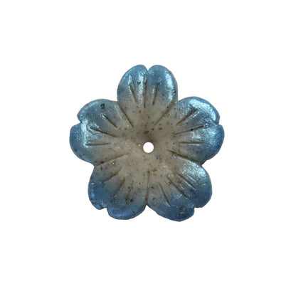 Tree Flower Blossom Bead / granite and blue / handmade polymer clay / 23mm x 23mm