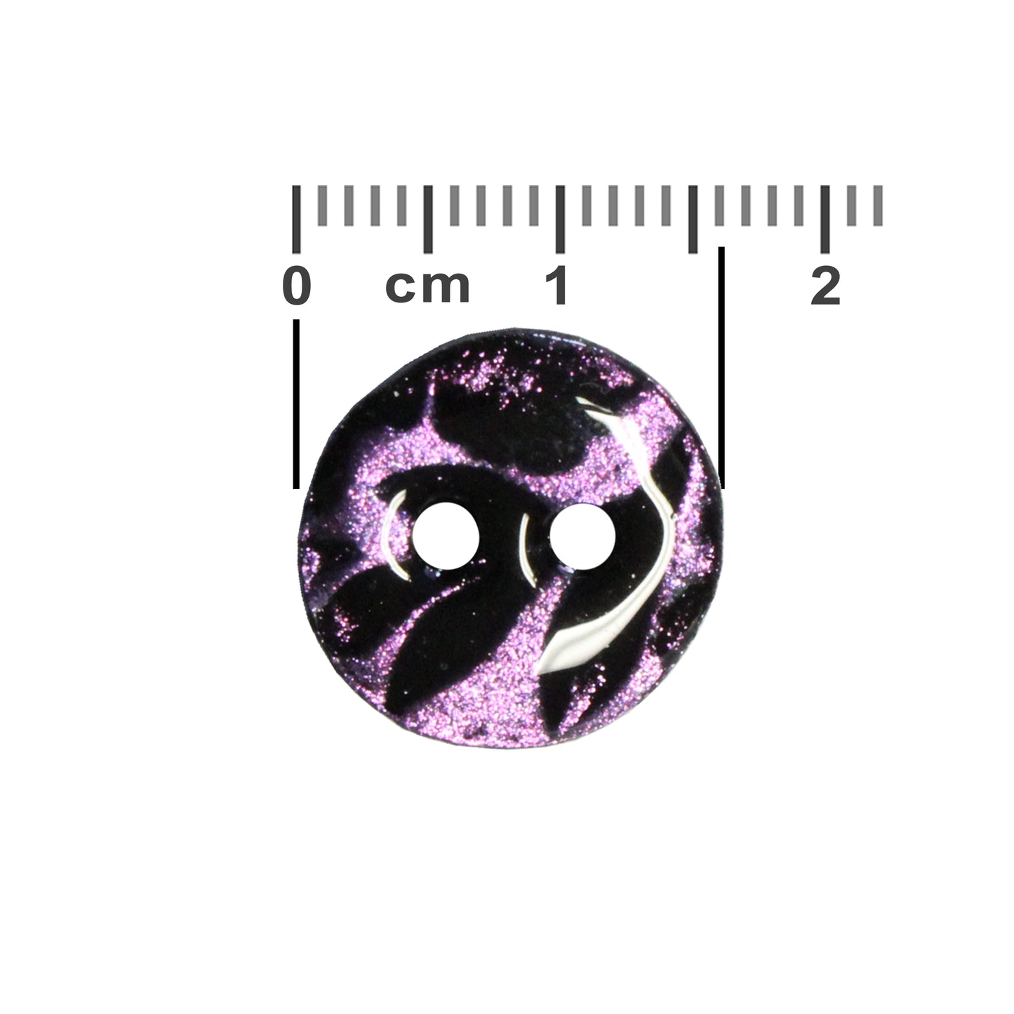 Flora Coin 2 Hole Button / iridescent purple / 16mm diameter / polymer clay / decorative for jewelry