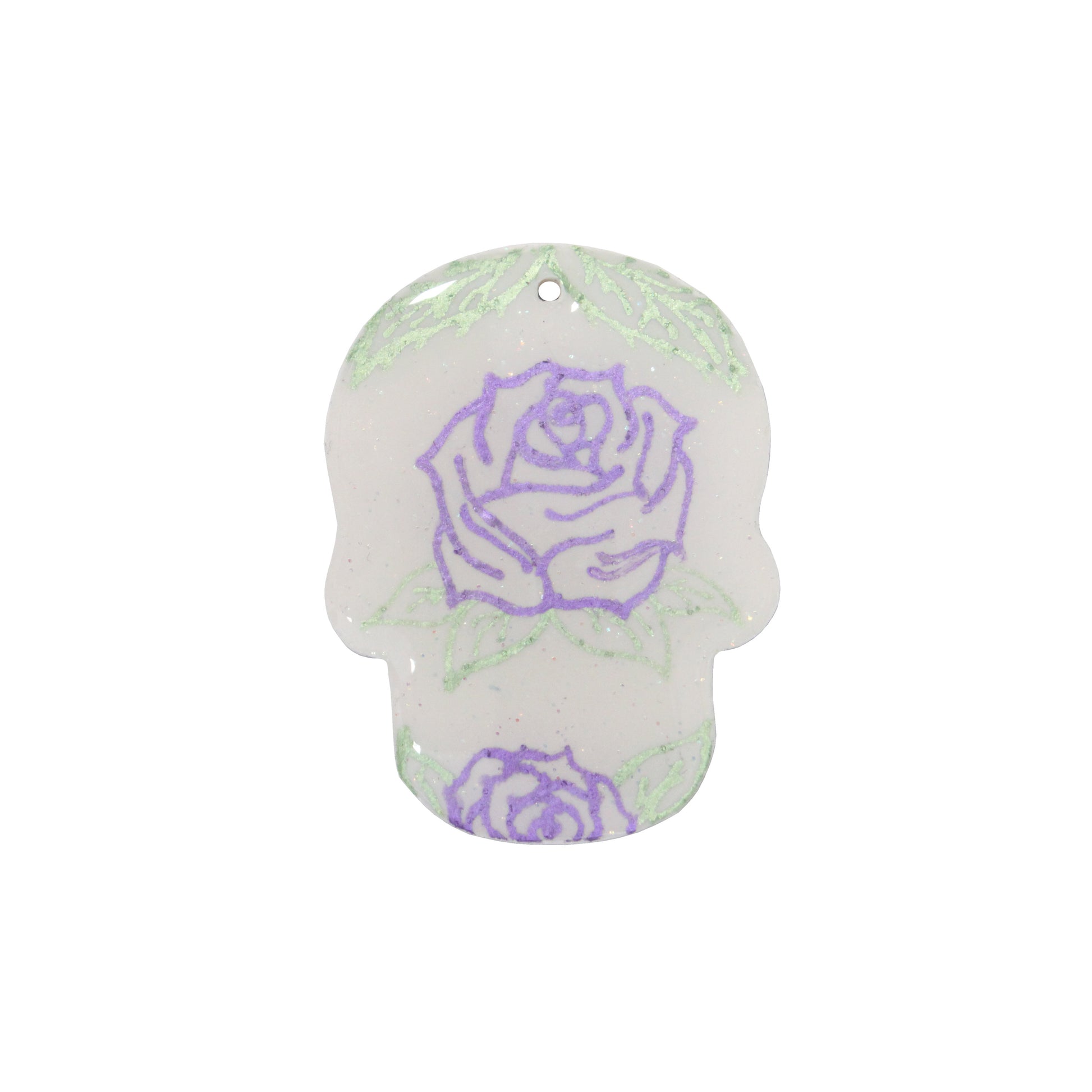 45mm Day of the Dead Skull Polymer Clay Pendant - Reverse 
View
