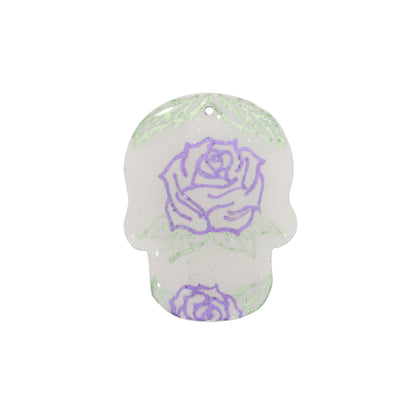 45mm Day of the Dead Skull Polymer Clay Pendant - Reverse 
View