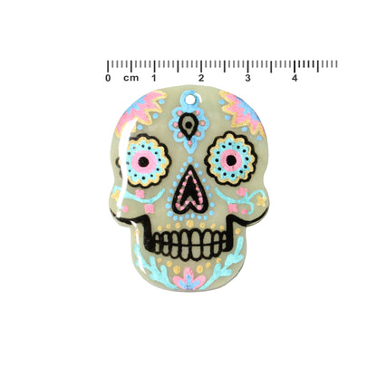 Day of the Dead Skull Pendant – Glow in the Dark Polymer Clay