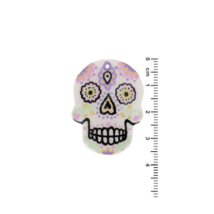 36mm Day of the Dead Skull Polymer Clay Charm