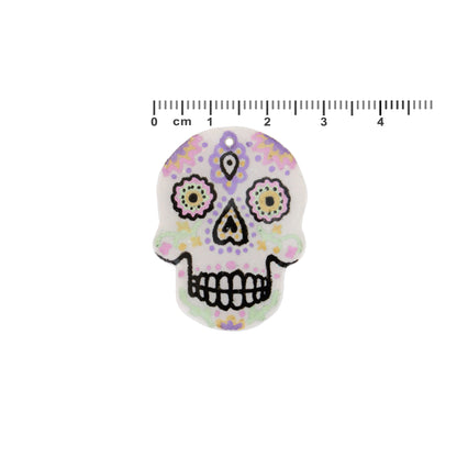 36mm Day of the Dead Skull Polymer Clay Charm