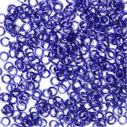 SHINY DARK BLUE PURPLE 2.4mm 20 GA Jump Rings / 5 Gram Pack / sawcut round open anodized aluminum