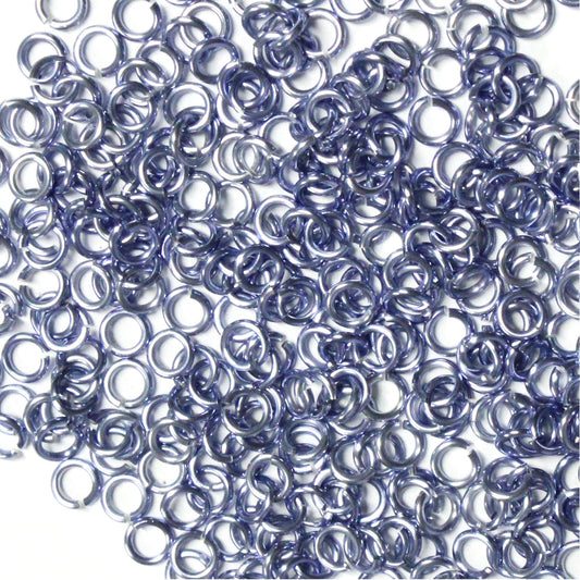 SHINY LIGHT LAVENDER / 2.4mm 20 GA Jump Rings / 5 Gram Pack (approx 350) / sawcut round open anodized aluminum