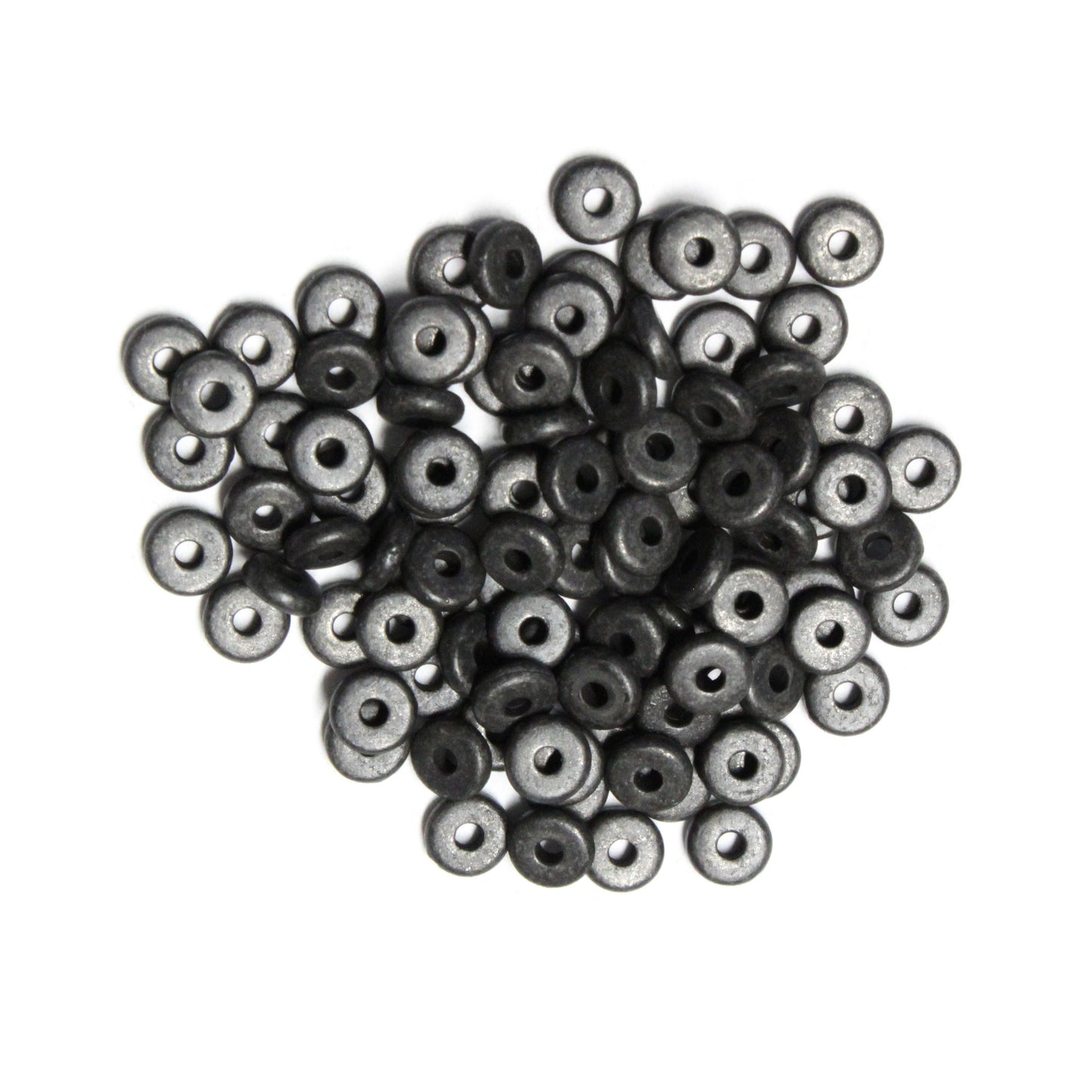 TierraCast 5mm Disk Heishi Spacer Bead / pewter with a black finish / 100 Bead Pack