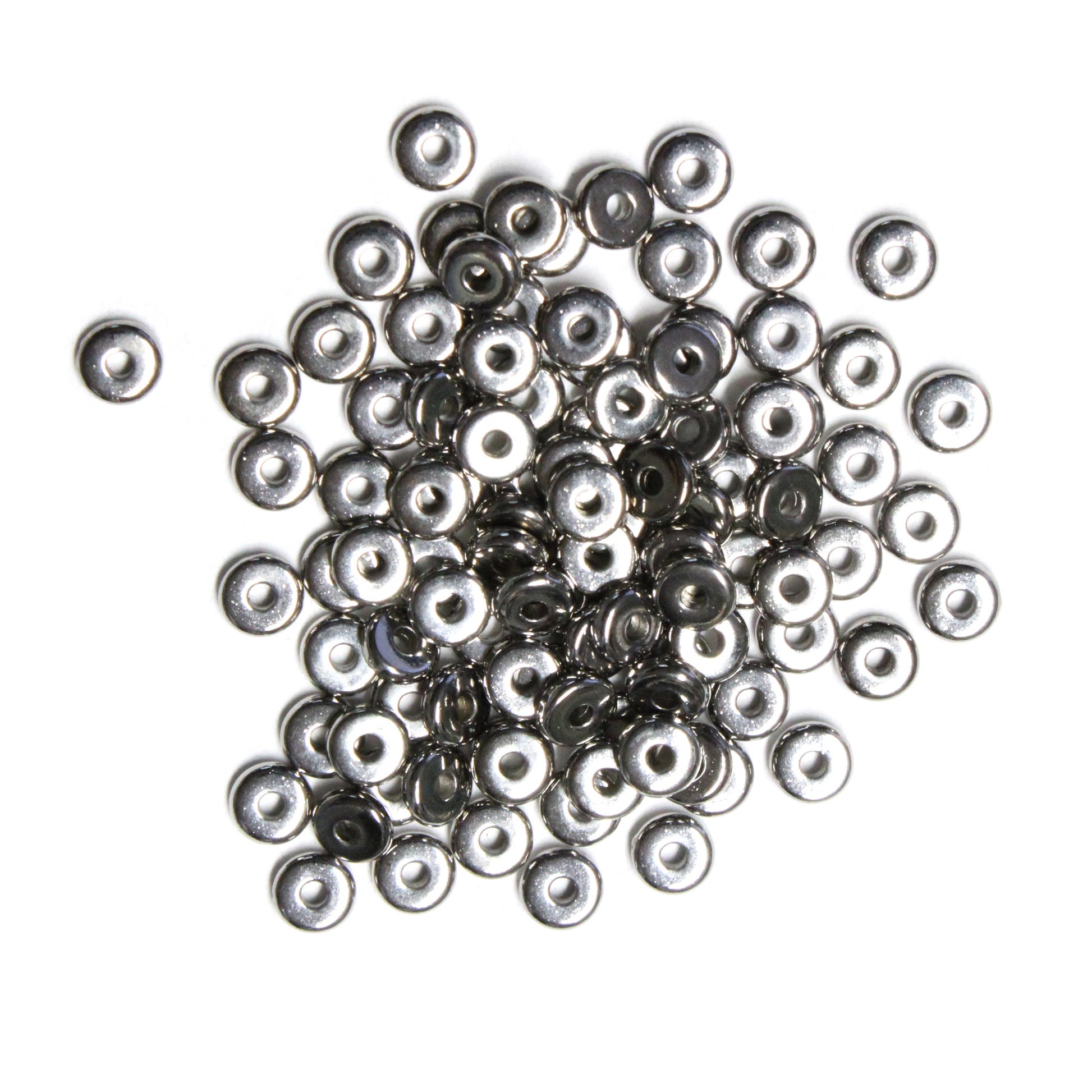 TierraCast 5mm Disk Heishi Spacer Bead / pewter with a white bronze finish / 100 Bead Pack