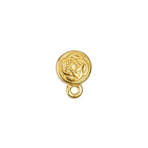 TierraCast Celtic Circle Earring Posts (Pair) / pewter with a bright gold finish / made in EU
