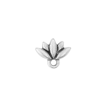 TierraCast Lotus Earring Post / pewter with antique silver finish 