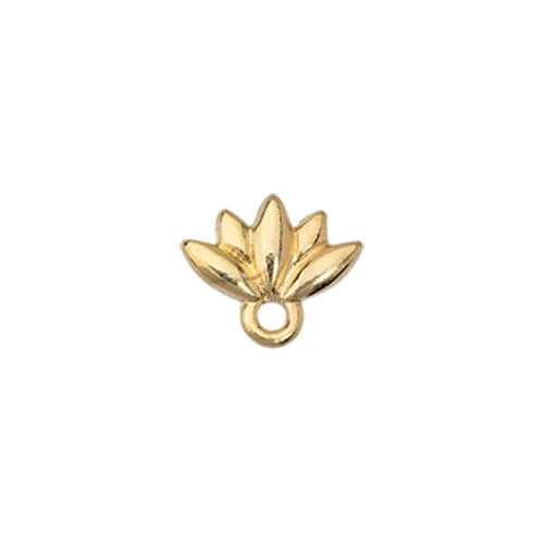 Coming Soon! TierraCast Lotus Earring Posts (Pair) / pewter with a bright gold finish / made in EU