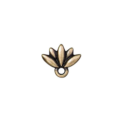 TierraCast Lotus Earring Post / pewter with antique brass finish