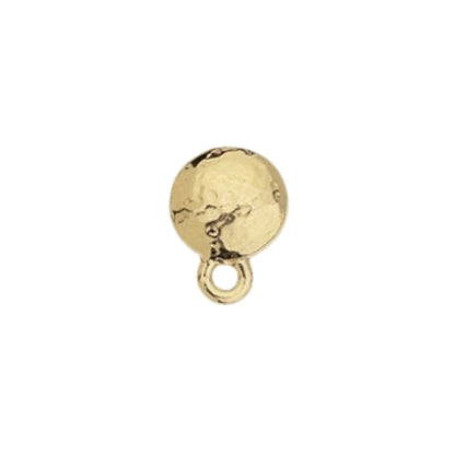 TierraCast Hammertone Round Earring Post / pewter with a bright gold finish