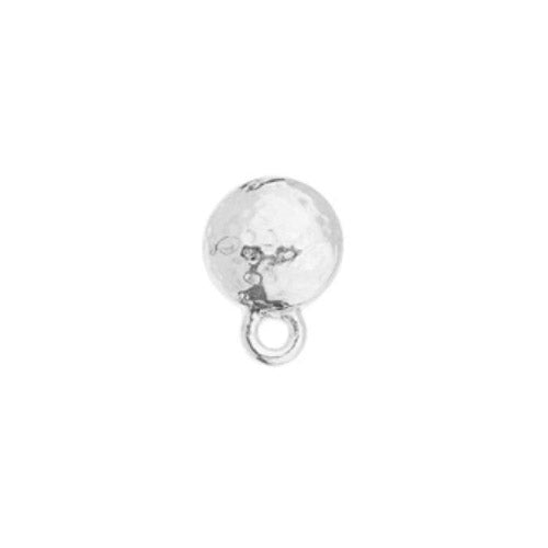TierraCast Hammertone Round Earring Post / pewter with a white bronze finish