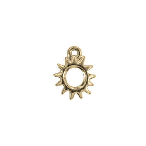 TierraCast Radiant Sun Charm / plated pewter with a bright gold finish