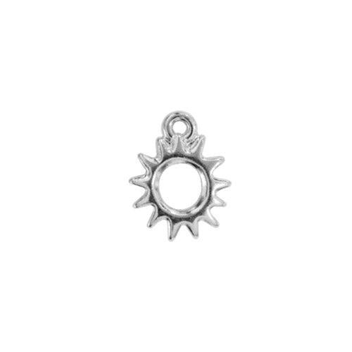 TierraCast Radiant Sun Charm / plated pewter with a white bronze finish