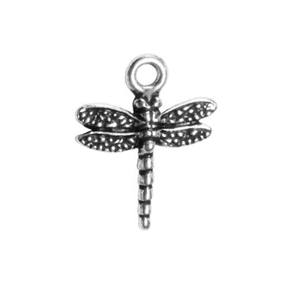 TierraCast 20mm Dragonfly Charm / pewter with an antique silver finish