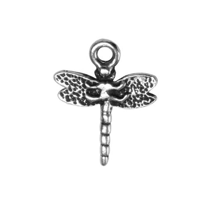 TierraCast 20mm Dragonfly Charm / pewter with an antique silver finish / reverse view
