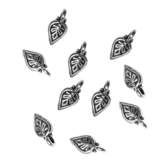 TierraCast Palmette Charm / 10 Pack / pewter with antique silver finish