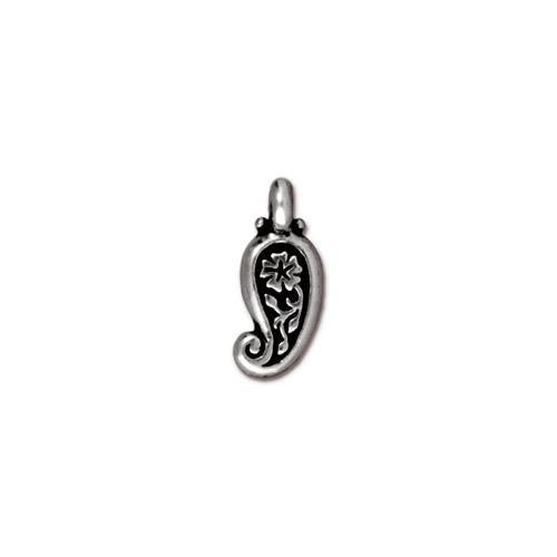 TierraCast Paisley Charm / 10 Pack / pewter with antique silver finish