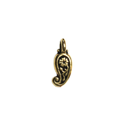 TierraCast Paisley Charm / 10 Pack / pewter with antique gold finish