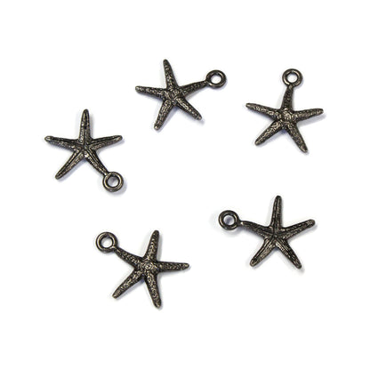 TierraCast Seastar Charm / 5 Pack / pewter with a black finish