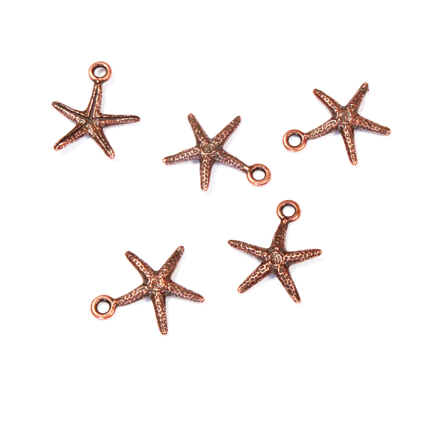 TierraCast Seastar Charm / 5 Pack / pewter with antique copper finish