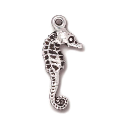 TierraCast Seahorse Charm / pewter with antique silver finish / 94-2236-12