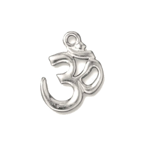 TierraCast 18mm OM Charm / plated pewter with a bright rhodium finish