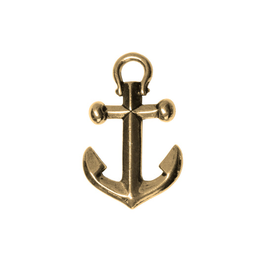 TierraCast Anchor Pendant / pewter with antique gold finish