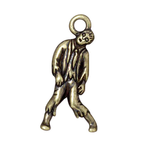 TierraCast Zombie Charm / pewter with a brass oxide finish