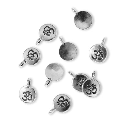 TierraCast Om Charm / 10 Pack / pewter with antique silver finish