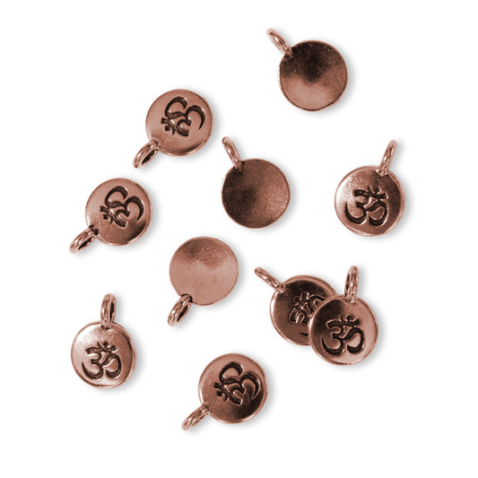 TierraCast Om Charm / 10 Pack / pewter with antique copper finish