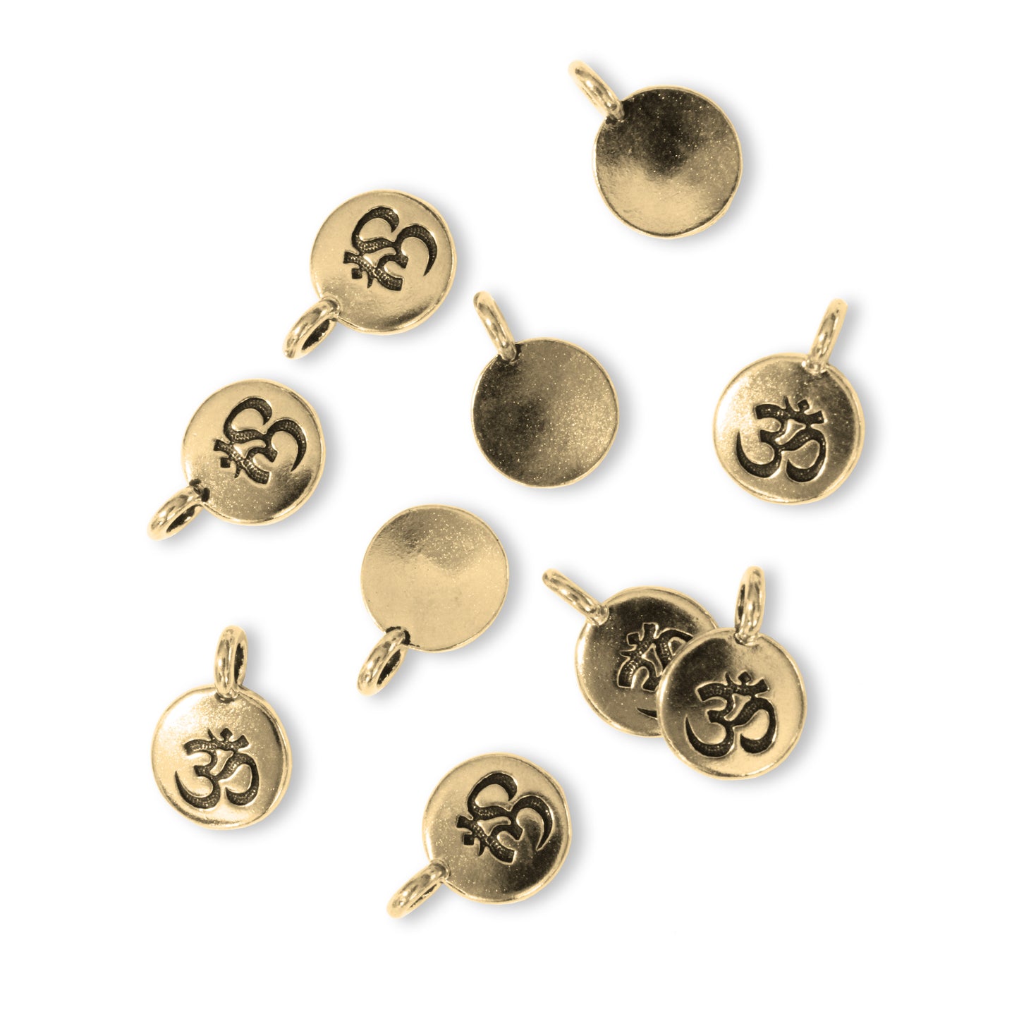 TierraCast Om Charm / 10 Pack / pewter with antique gold finish