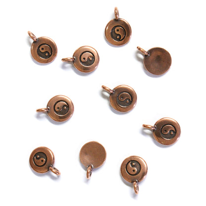 Yin Yang Charm Antique Copper - 10 Pack