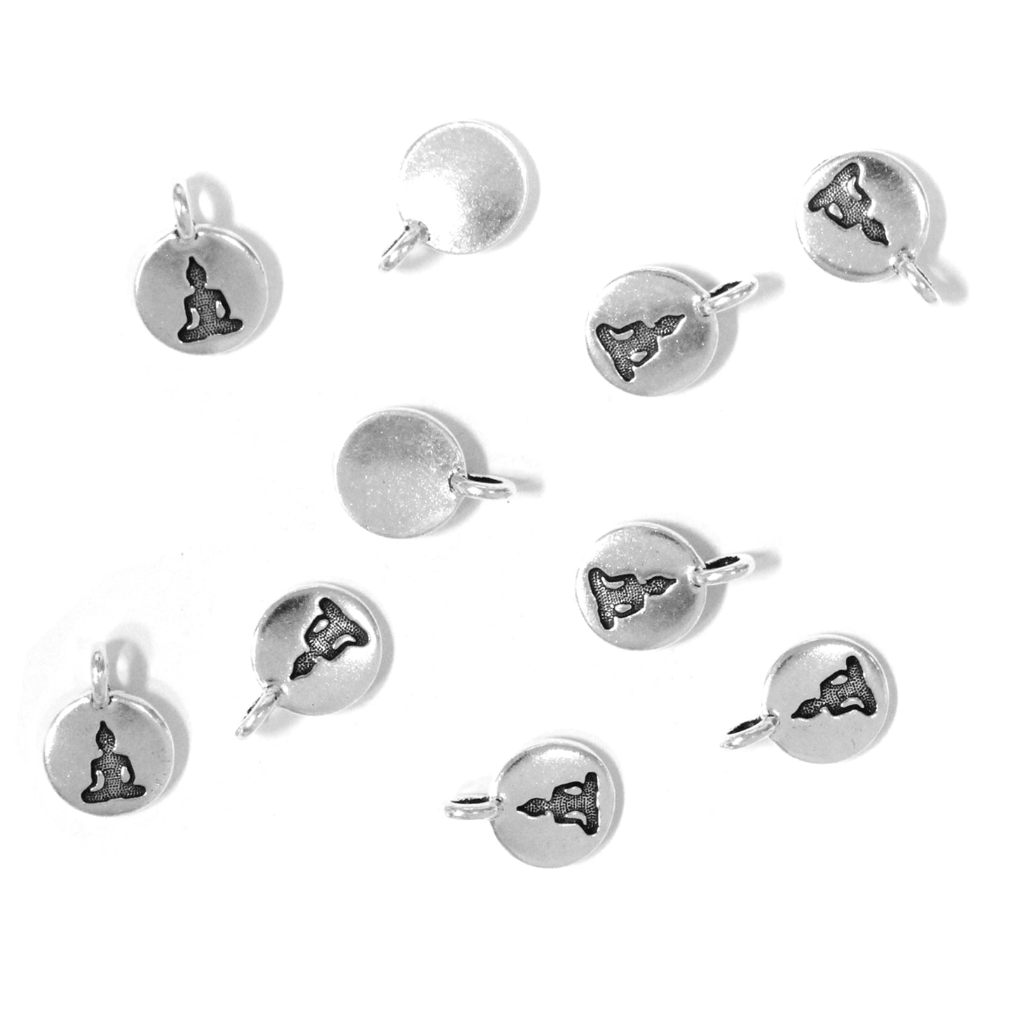 Buddha Charm Antique Silver - 10 Pack