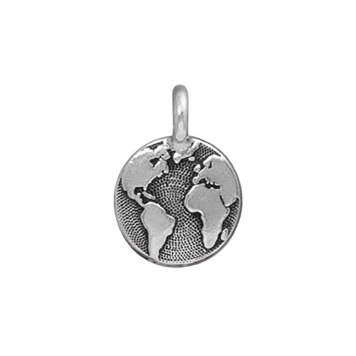 TierraCast Earth Charm / pewter with antique silver finish