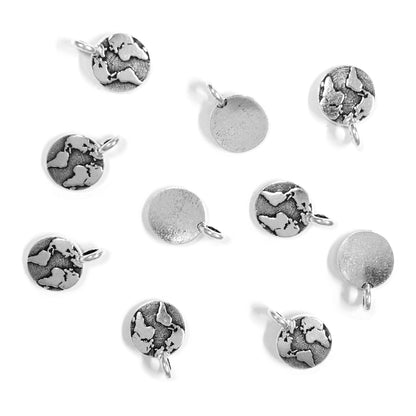Earth Charm Antique Silver - 10 Pack