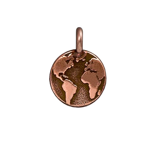 TierraCast Earth Charm / pewter with antique copper finish