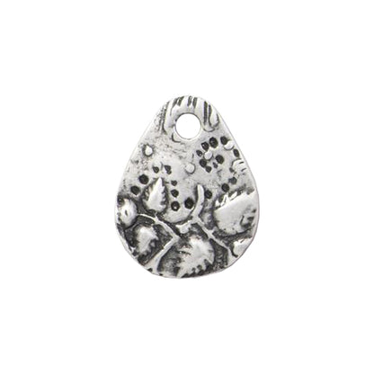 TierraCast 16mm Flora Teardrop Charm / 20 Pack / pewter with an antique finish