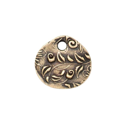 TierraCast 14mm Jardin Charm / 20 Pack / pewter with a brass oxide finish