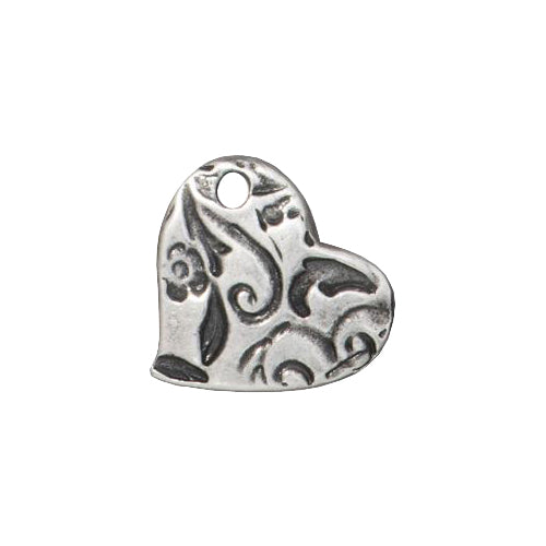 TierraCast Amor Heart Charm / pewter with antique finish