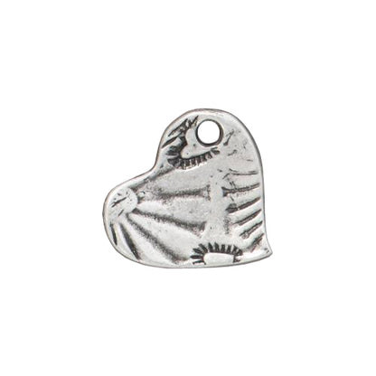 TierraCast Amor Heart Charm / pewter with antique finish / reverse view