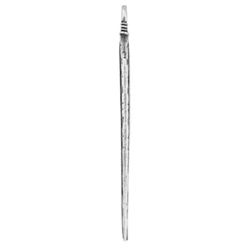TierraCast 3 Inch Feather Pendant / pewter with antique silver finish / side view