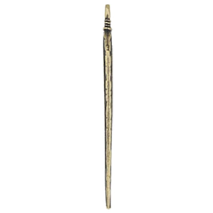 TierraCast 3 Inch Feather Pendant / pewter with antique brass finish / side view