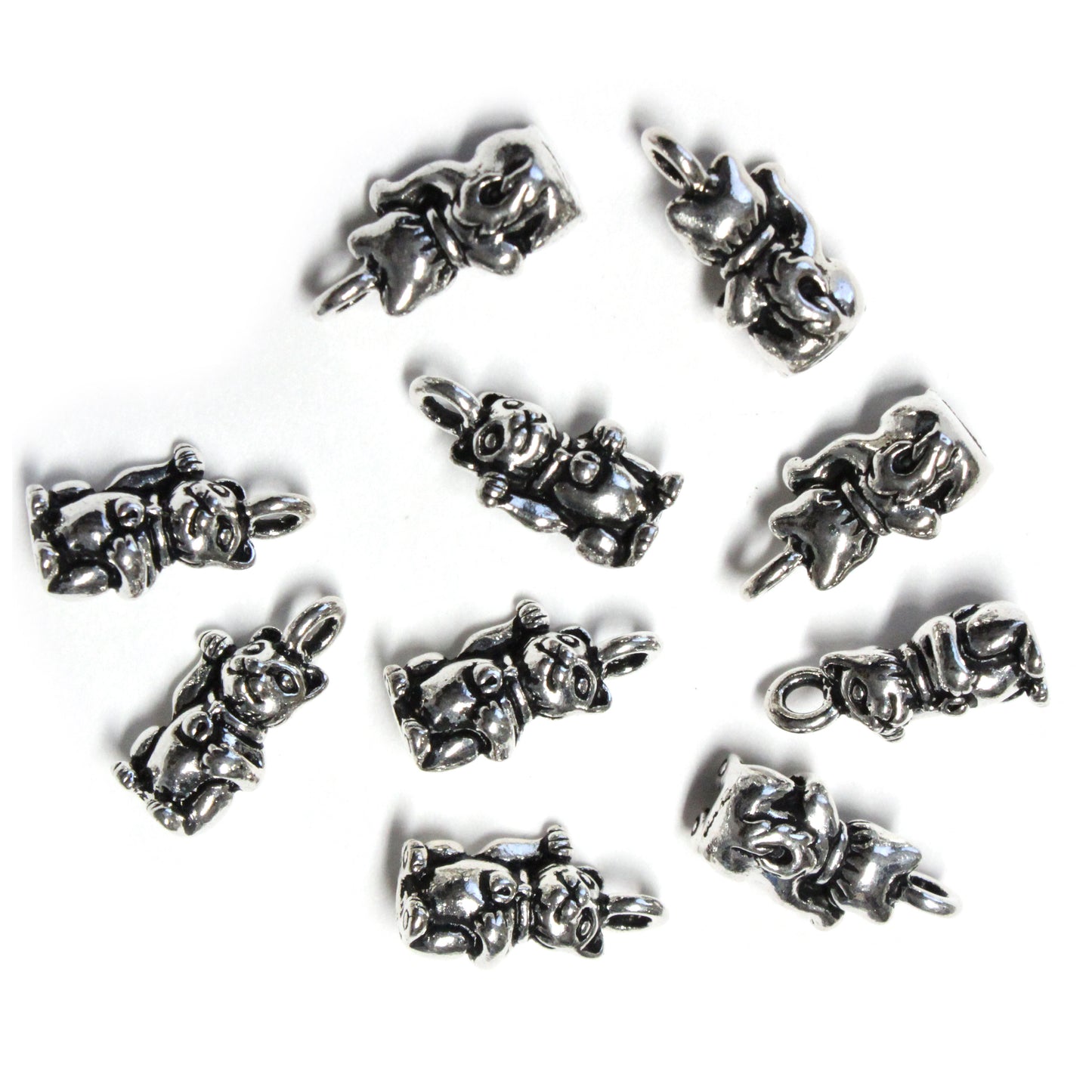 TierraCast 17mm Beckoning Kitty Charm / pewter with antique silver finish
