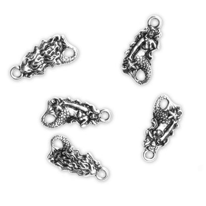 TierraCast Mermaid Charm / 5 Pack / pewter with antique silver finish